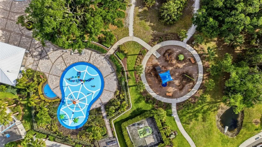 Splash pad and playground