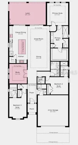 Additional Highlights Include: Gourmet kitchen, study in place of flex, extended lanai, 8' interior doors, 10' ceilings, tray ceiling pkg, and door at primary closet to laundry.