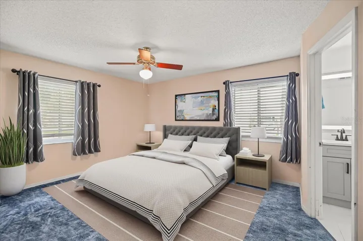 Virtually staged Primary Bedroom