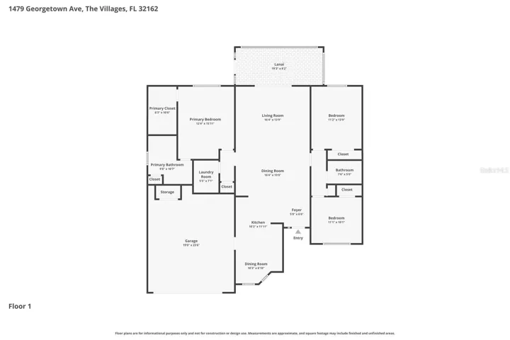 Thoughtfully designed 3-bedroom, 2-bath floor plan featuring an open living and dining layout, split bedrooms for added privacy, and a spacious enclosed lanai.