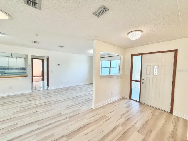 Foyer with dining room view
