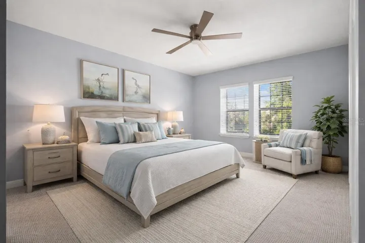 Virtually Staged Primary Bedroom