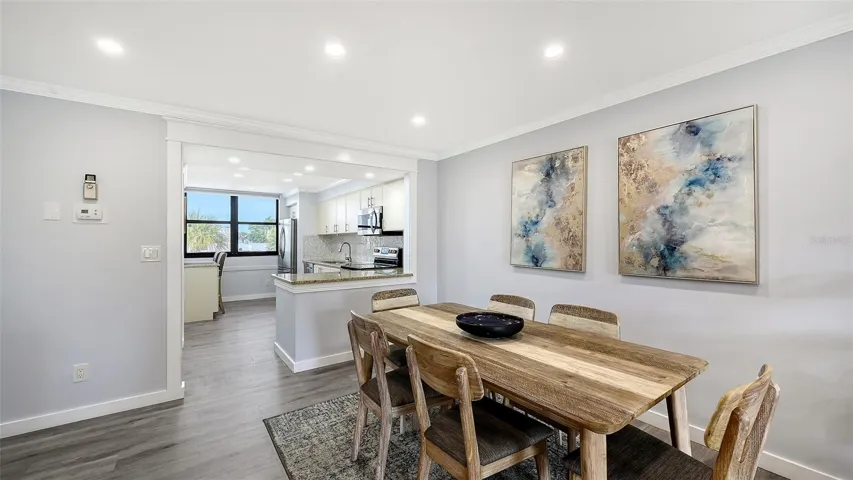 Dining room and kitchen
