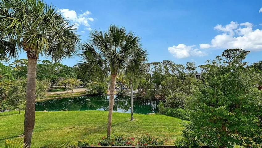 View of pond off open lanai