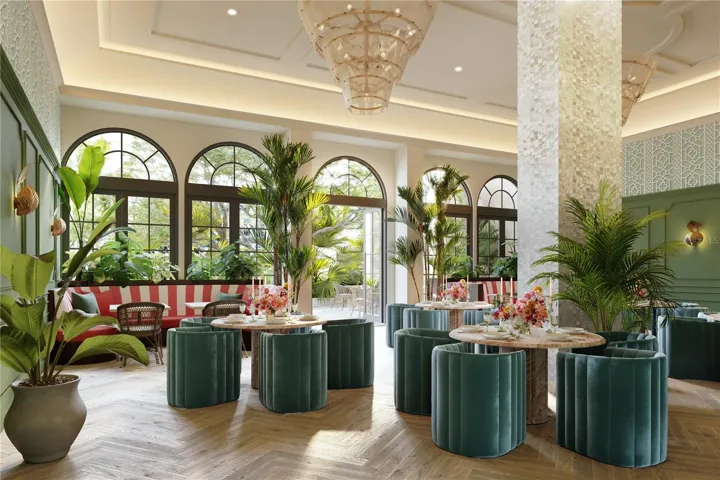 The Garden Room at Mira Mar offers an elegant gathering space overlooking the terrace, complete with a catering kitchen designed to host intimate events and elevated entertaining for our residents and their guests.