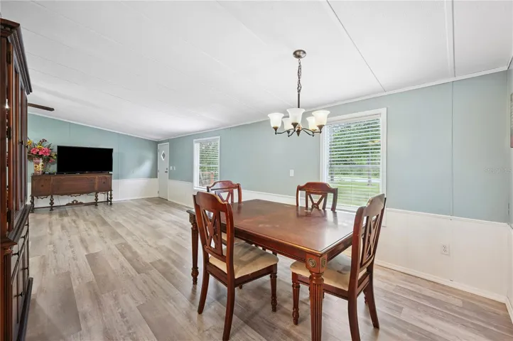 Dining room open to living room