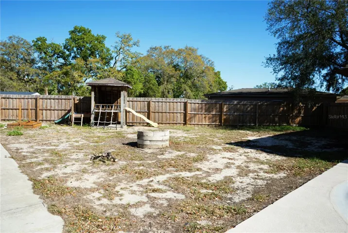 large fenced yard