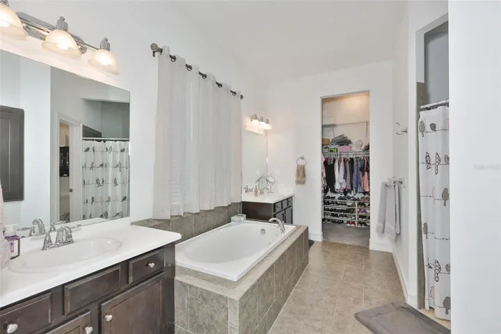 Primary bath with tub and shower