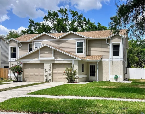 Duplex driveway and 1 car garage