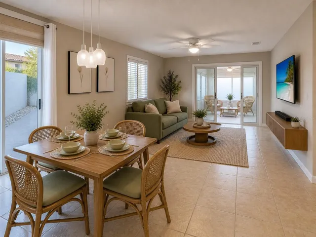 Staged Dining and Living Areas