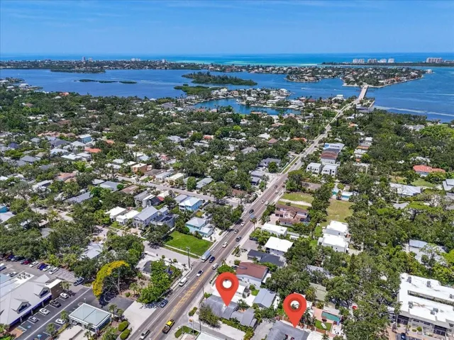 Aerial Views | 1761 Siesta Drive, 1760 & 1762 Wisconsin, Sarasota, FL 34239