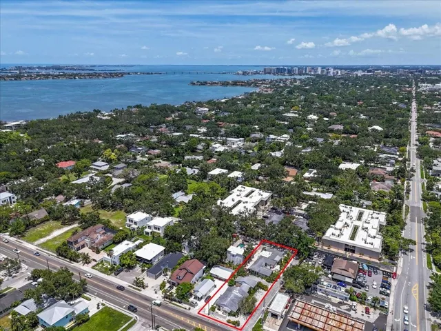 Aerial Views | 1761 Siesta Drive, 1760 & 1762 Wisconsin, Sarasota, FL 34239