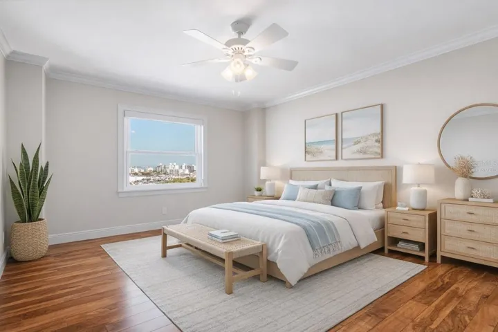 Virtually staged second bedroom