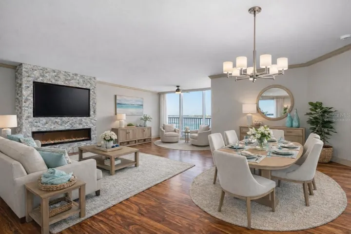 Virtually staged great room