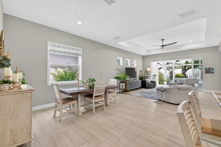 Share meals and or game night in the dining room, everyone is included in this open concept home.