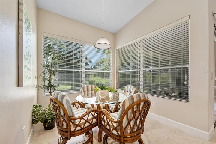 Eat-in kitchen, open view to outside
