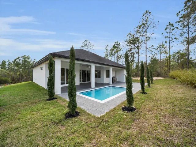 Private pool with paver deck