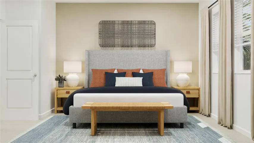 Virtually staged. Main bedroom suite