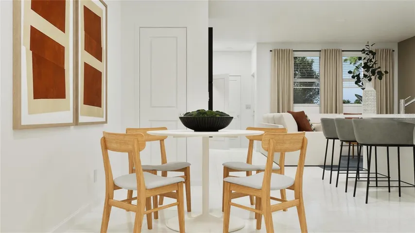 Virtually staged. Dining