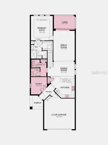 First Floor Plan - Additional Highlights Include: gourmet kitchen, cushion close doors and drawers, 8' interior doors, shower at upstairs bath, and pre-plumb for future laundry tub in garage
