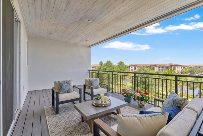 3rd floor balcony off Primary Suite**Virtually Staged**