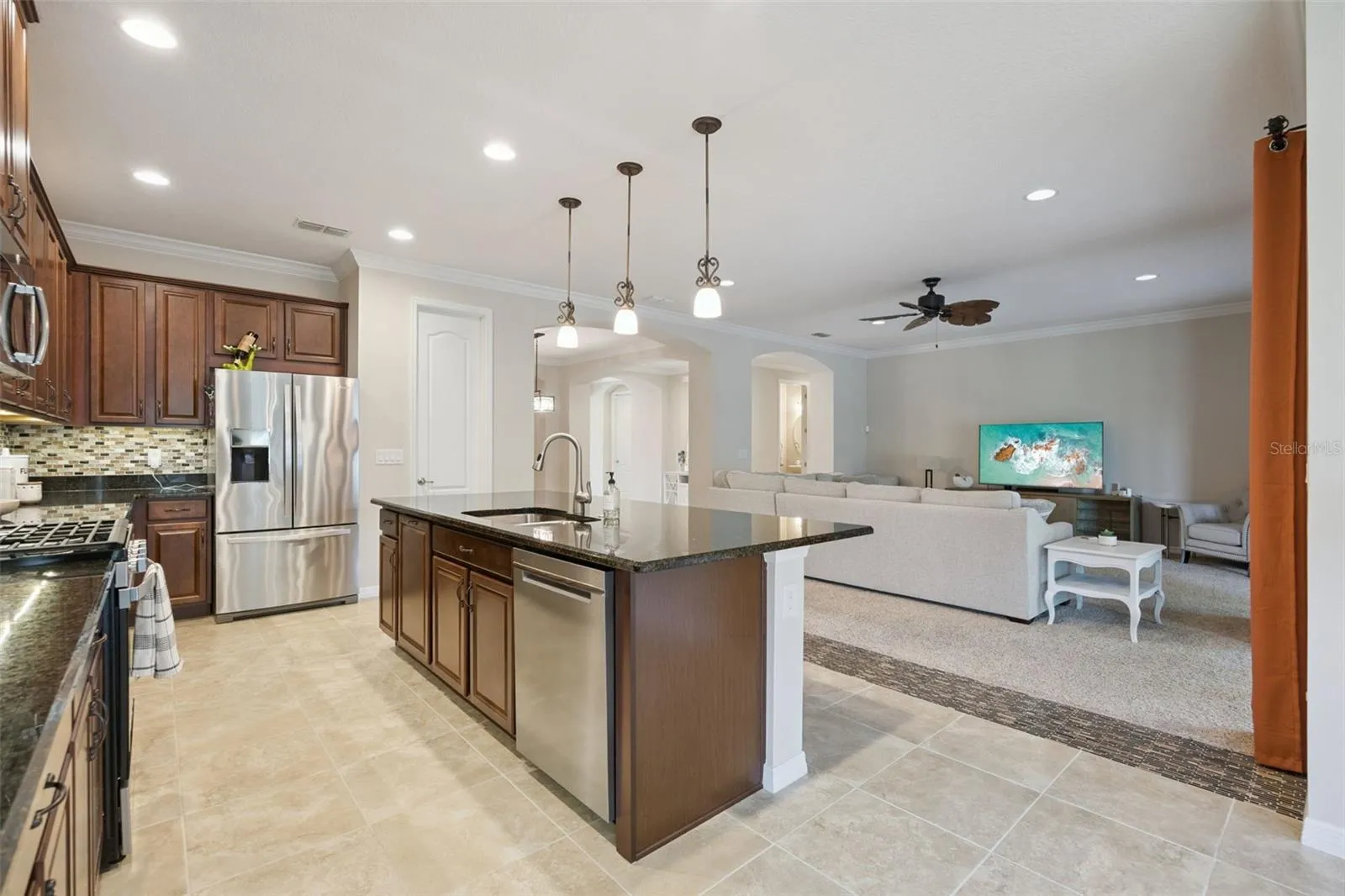 Kitchen and Large Island