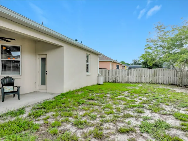 Fully fenced yard much bigger than new construction