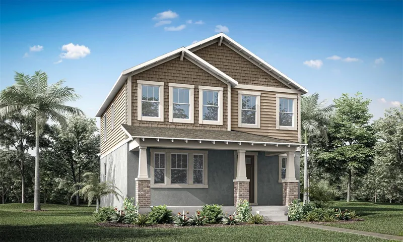 Rainwood - Grayton Floorplan - Craftsman Elevation - Architect's Rendering