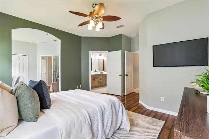 Primary Bedroom with newly renovated ensuite bathroom.