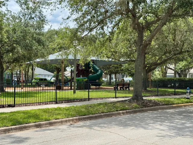 View of the park from the front door of the home.