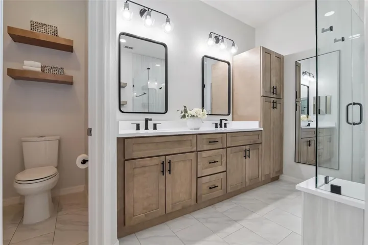 Newly renovated primary ensuite bathroom.