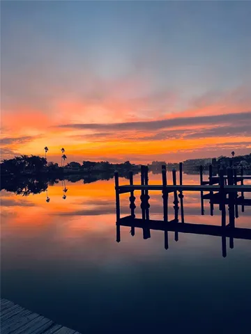 Large canal with amazing sunrises