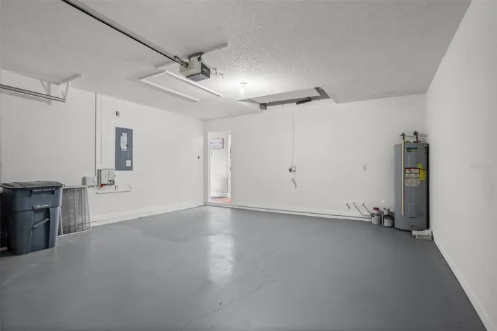 Clean and freshly painted garage and floor