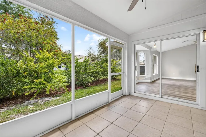 Lanai showing new privacy landscaping