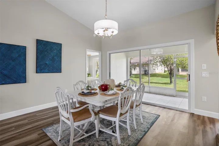 Dining area looking to covered lanai