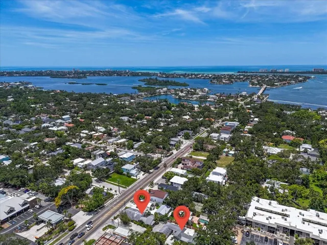 Aerial Views | 1761 Siesta Drive, 1760 & 1762 Wisconsin, Sarasota, FL 34239
