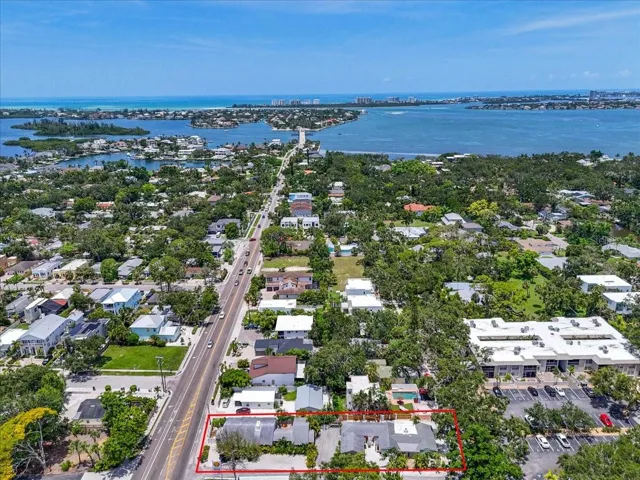 Aerial Views | 1761 Siesta Drive, 1760 & 1762 Wisconsin, Sarasota, FL 34239