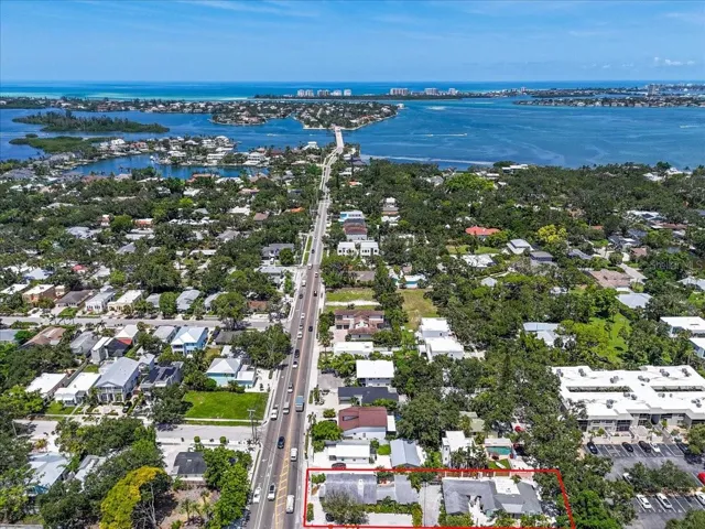 Aerial Views | 1761 Siesta Drive, 1760 & 1762 Wisconsin, Sarasota, FL 34239