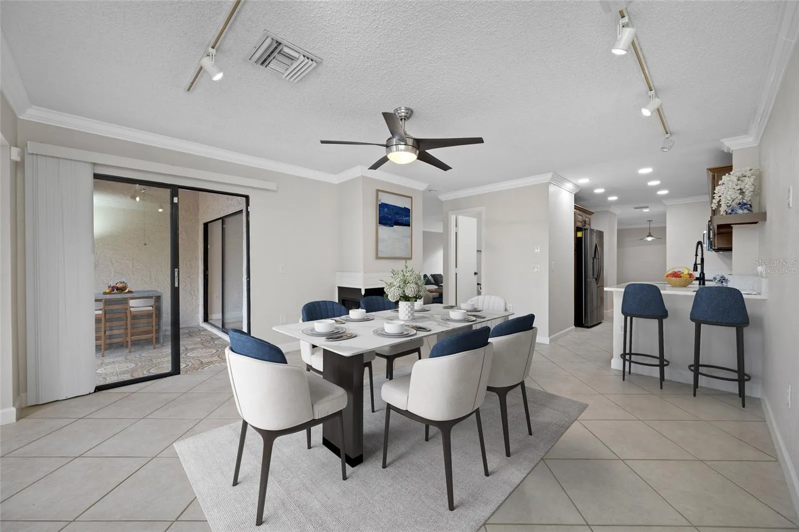Virtually Staged Family Room &amp; Kitchen Option