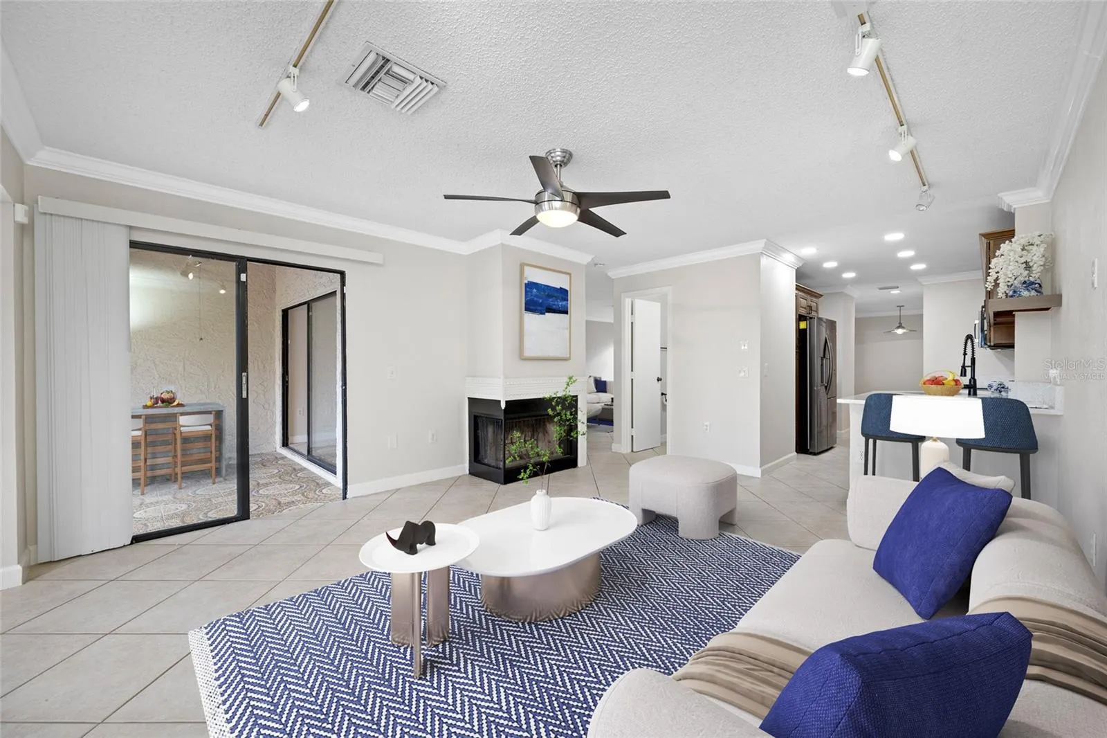 Virtually Staged Family Room &amp; Kitchen Option