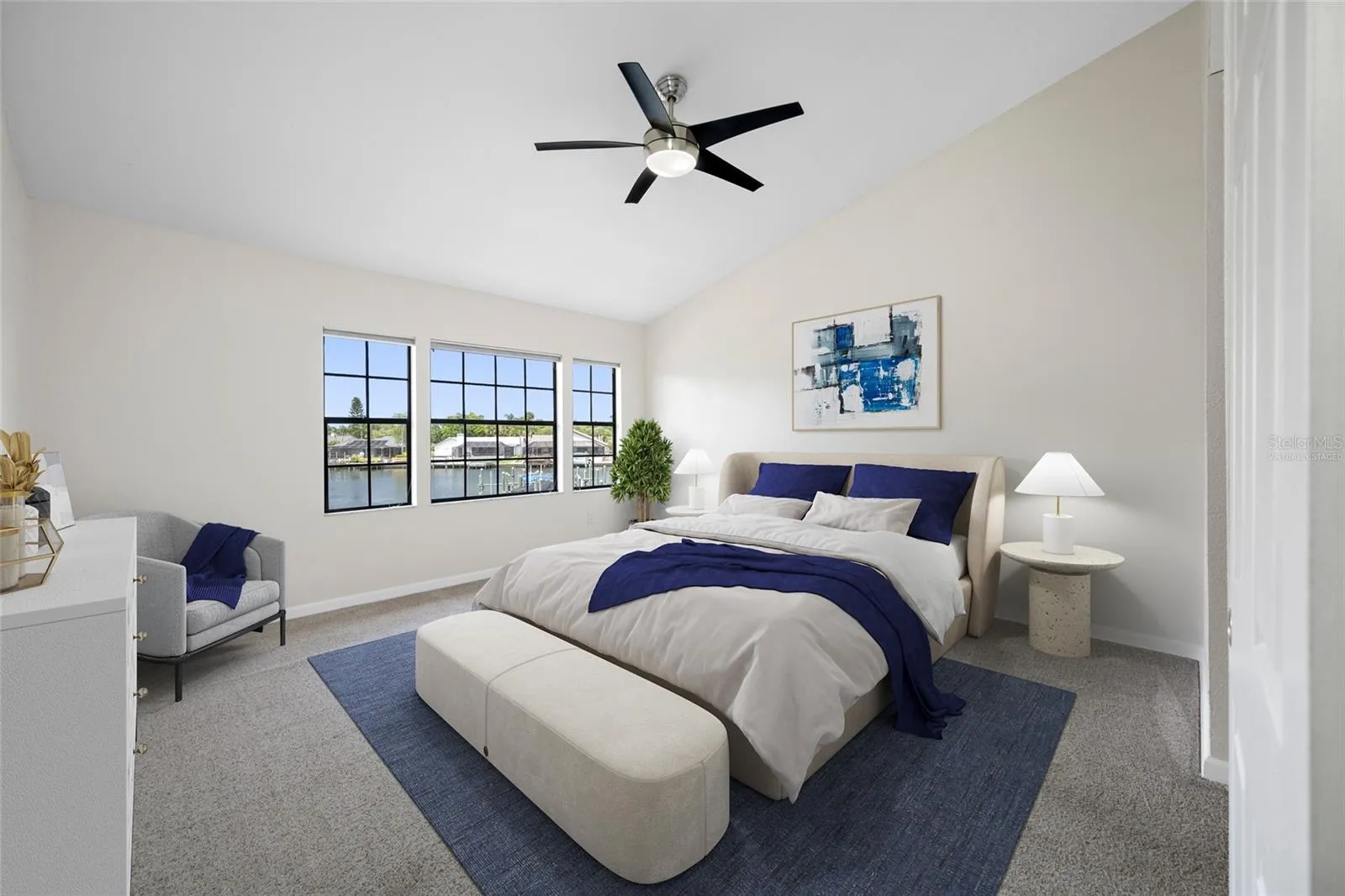 Virtually Staged Primary bedroom