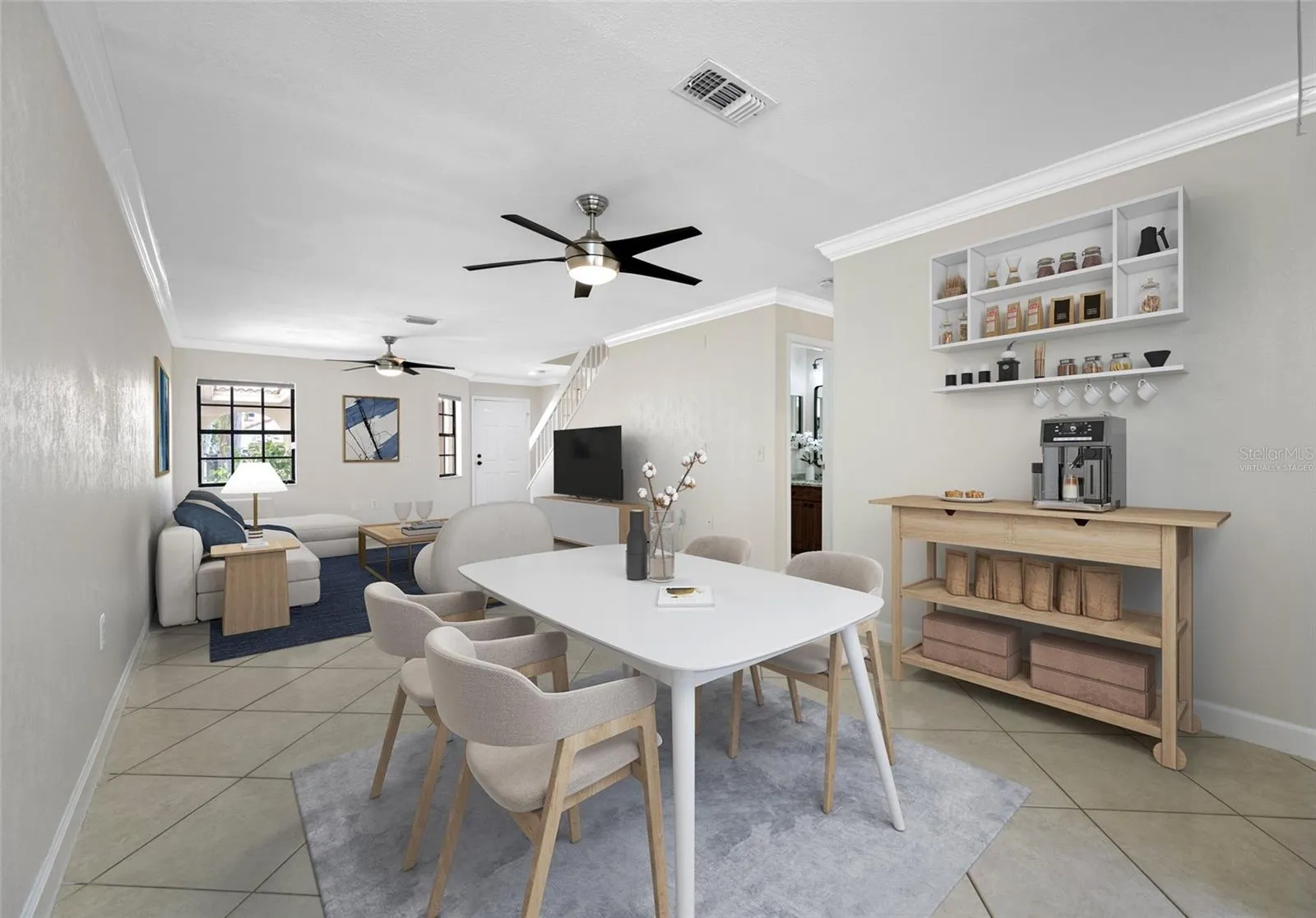 Virtually Staged Living Dining Room Option
