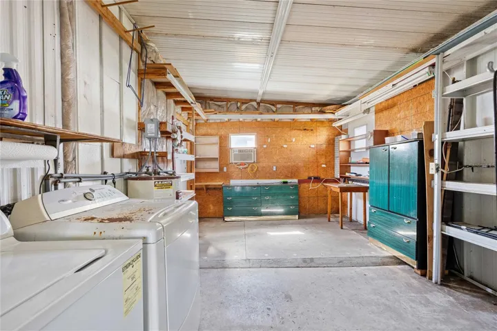 Laundry and workshop area.