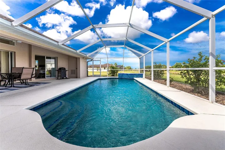 Pool has electric heat pump allowing for year round usage!