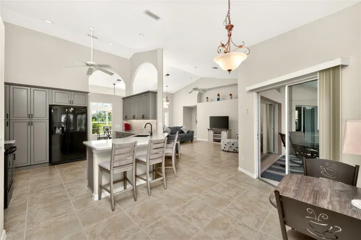 There's plenty cabinetry and countertop space.