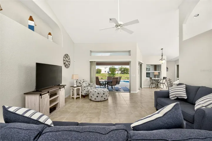 There's plenty of room for both a couch and loveseat!