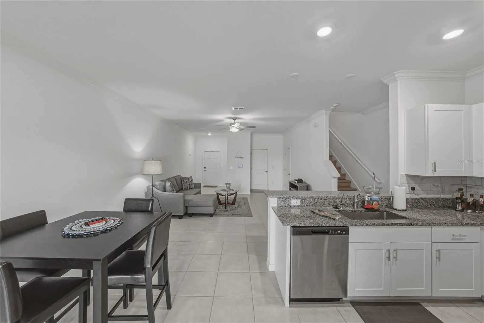 Open Living Dining and Kitchen