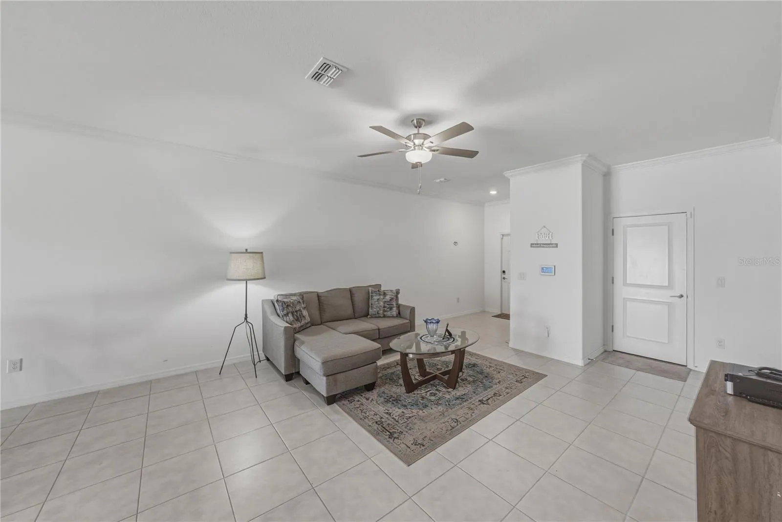 Living Room with Crown Molding