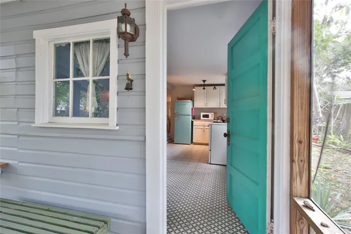 front door of cottage