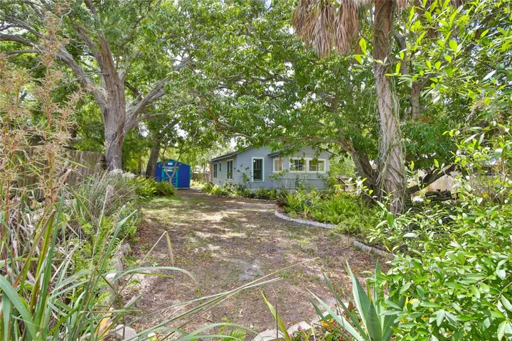 Main house showing shed
